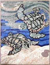 AN337 Swimming sea turtles Mosaic