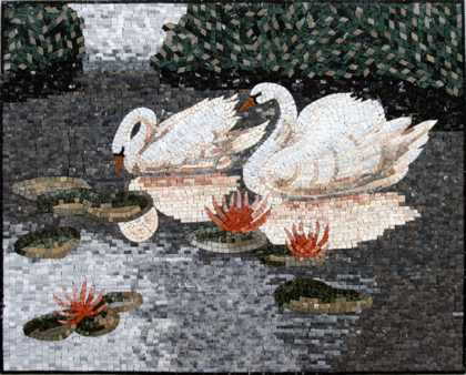 AN344 The Swan Couple Mosaic