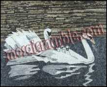 AN489 White swan family Mosaic