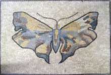 Cream yellow & grey butterfly Mosaic