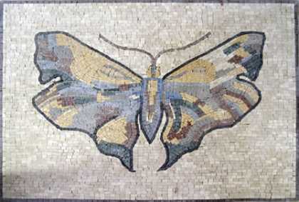 Cream yellow & grey butterfly Mosaic