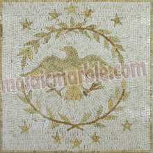 AN686 Golden eagle emblem on white background Mosaic