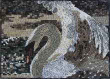 AN691 Majestic white swan opening its wings Mosaic