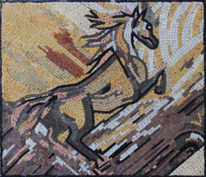 AN711 Earth colors wild horse  Mosaic