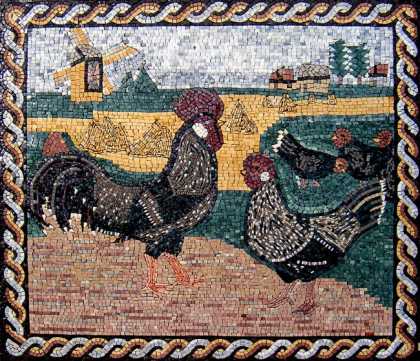 AN77 Roosters landscape Mosaic