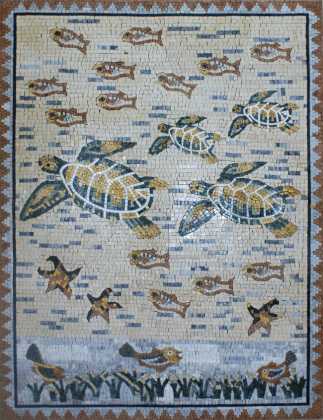 AN813 Sea turtles and fish Mosaic