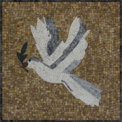 Dove on yellow background Mosaic