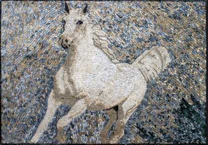 AN97 Beautiful white horse Mosaic