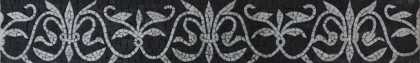 BD161 B&W fleur de lys pattern border Mosaic