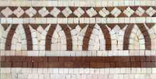 BD307 Brick & white geometric shapes border Mosaic
