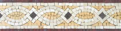 Cream Yellow & White Design Elegant Border Mosaic