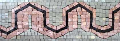 BD58 salmon pink and grey border Mosaic