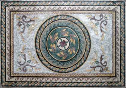 CR103 Roman leaves & flowers carpet Mosaic