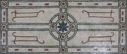 CR1266 Centered Flower Motif Floor Rug Home  Mosaic