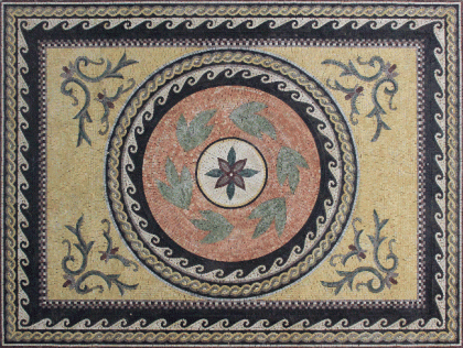 CR1270 Carpet Handmade Earth Tones Waves Vines  Mosaic
