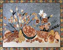 CR154 Beautiful fruit and flowers table Mosaic