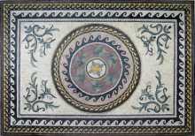 CR35 Central roman leaves design with braided border Mosaic