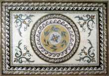 CR37 Central roman leaves design with braided border Mosaic