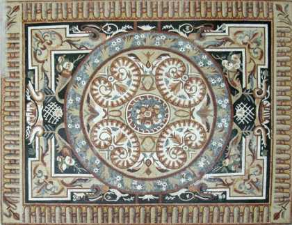 Oriental Design Floor Rug Mosaic