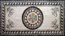 CR66 Oval central roman leaves medallion Mosaic
