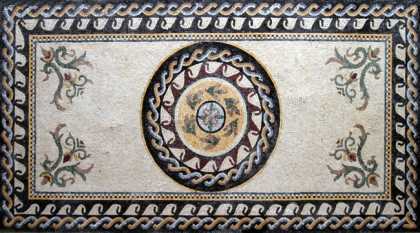 CR66 Oval central roman leaves medallion Mosaic