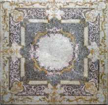 CR72 Silver & gold floral square Mosaic