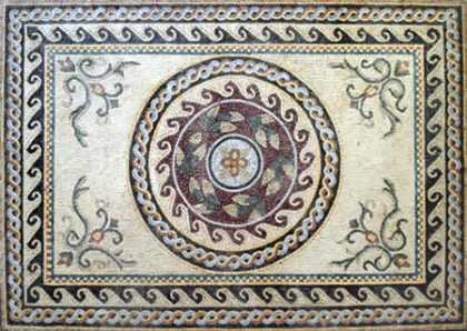 CR8 Roman leaves, braids and waves borders Mosaic