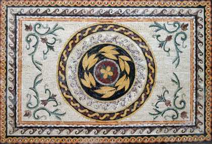 CR95 Roman leaves & flowers  carpet Mosaic