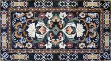 CR97 Royal floral design carpet on black backgrounf Mosaic
