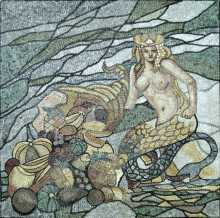 Mermaid Stained Glass Effect Mosaic
