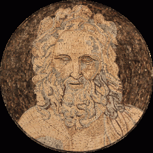 God Portrait Round Mural Wall Art Design Mosaic