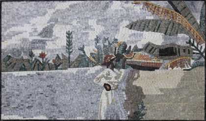 FG1090 Beautiful African Lady On The River Home  Mosaic