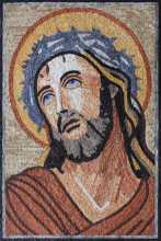 Crown of Thorns on Jesus Christ Religious Art Mosaic