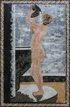 Framed Nude Lady Bathing Mosaic