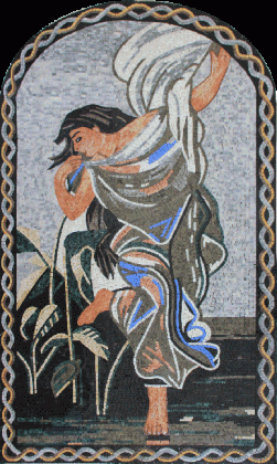 FG1109 Figure Lady Oriental Wall Tile Decor  Mosaic