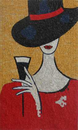 Glass of Wine Mosaic Portrait