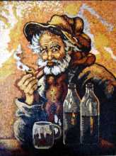 Tobacco Pipe and Beer Mosaic