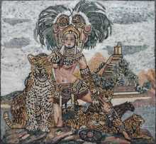 Karl Bang Lady with Leopards Mosaic