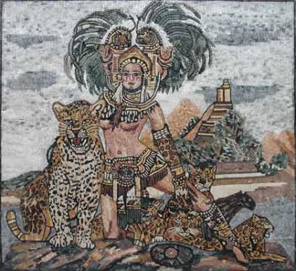 Karl Bang Lady with Leopards Mosaic