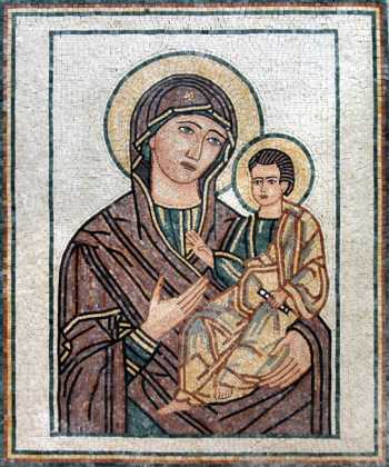 Mary mother of Jesus Religious Icon Mosaic