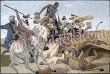 The Lion Hunt Horace Vernet Wall Mosaic