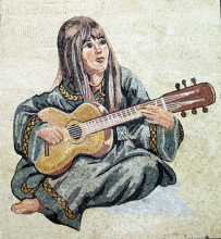 FG62 Guitar Playing Woman Mosaic