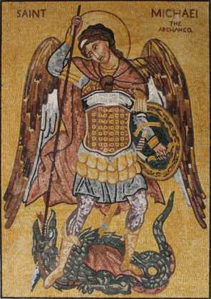 Saint Michael Archangel Religious Wall Art  Mosaic