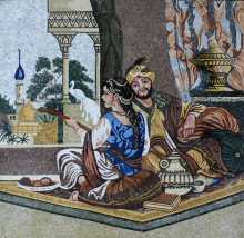 FG890 Arabian Couple Relaxing Tile Stones  Mosaic