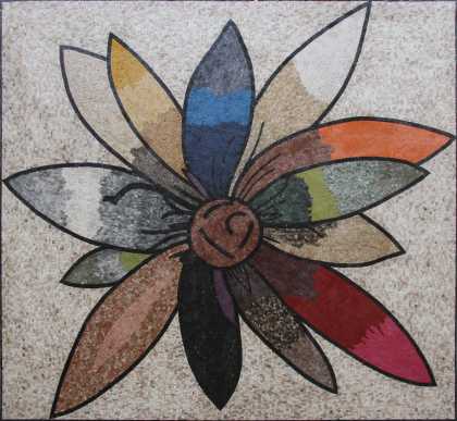 Multi-color Bold Flower  Mosaic