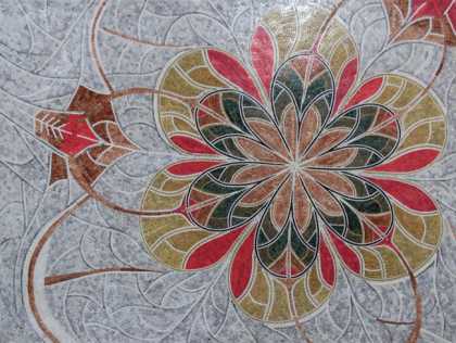 FL957P Exquisite Artsitc Polished Flower Wall  Mosaic