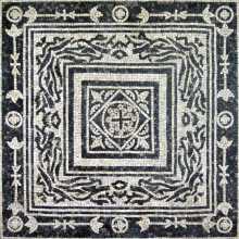 White & Black Square Rhombus Leaves Mosaic
