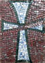 Red & White Byzantine Cross Mosaic