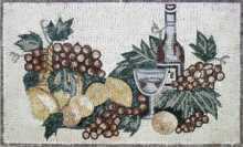 Fruits & Wine Rectangular Kitchen Backsplash Mosaic