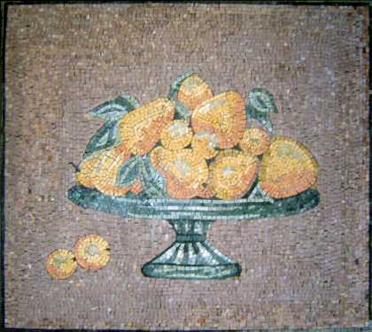 Fruits in Bowl Still Life Kitchen Backsplash  Mosaic